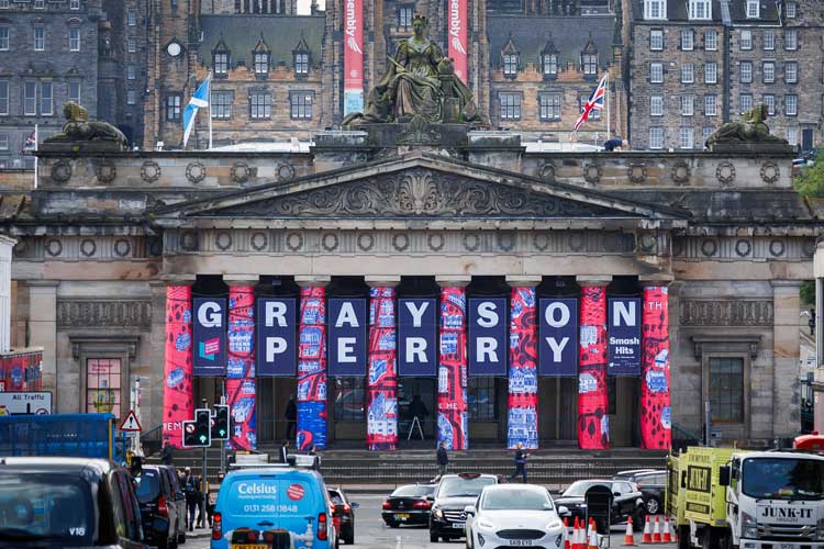 Grayson Perry: Smash Hits, National Galleries of Scotland (Royal Scottish Academy), Edinburgh. Photo: Nick Mailer Photography.