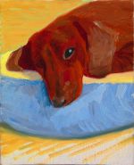 David Hockney, Dog Painting 30, 1995. © David Hockney Photo: Richard Schmidt Collection / The David Hockney Foundation.