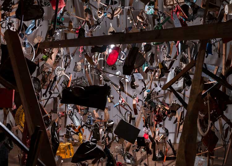 Cornelia Parker, Cold Dark Matter (detail), installation view Tate Britain. Photo: Tate Photography Oli Cowling.