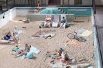 Sun and Sea (Marina), an eco-operetta curated by Lucia Pietroiusti with Lithuanian artists Rugile Barzdsiukaite, Vaiva Grainyte and Lina Lapelyte, for Venice Art Biennale 2019, being performed at E-Werk Luckenwalde in 2021, as part of Power Nights, curated by Lucia Pietroiusti.