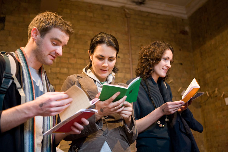 Clare Patey. People and Ration Books. Photo: Tim Mitchell.