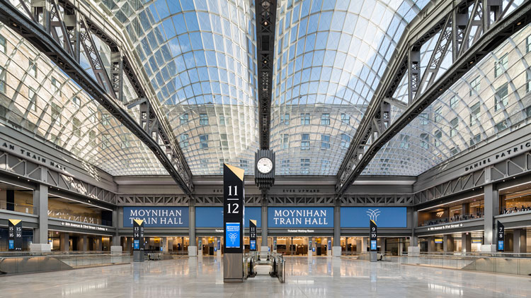 Moynihan Train Hall, Manhattan, 2020. Photo: Nicholas Knight, courtesy Empire State Development.