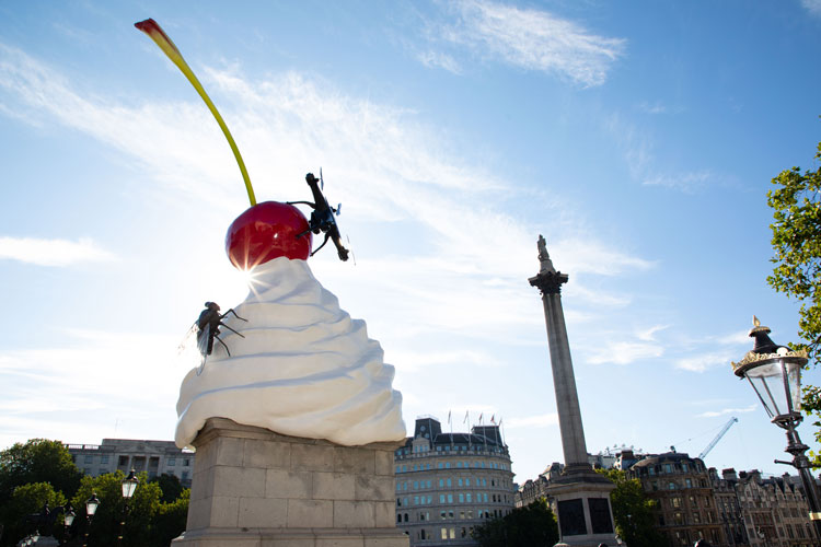 Heather Phillipson, THE END, Fourth Plinth, Trafalgar Square, London, 2020. Photo: David Parry PA.