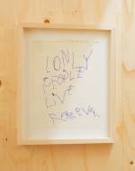 Maria Pasenau. Lonly People Live Forever, 2019. Poems mounted in pine frame.  © the artist.