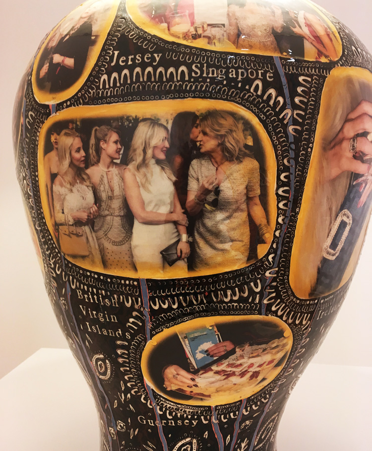 Grayson Perry, Money on Holiday (detail), 2019. Glazed ceramic. Photo: Veronica Simpson.