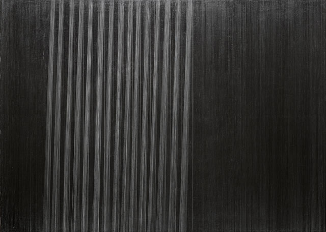 Mary Griffiths, Sweet Briar (Yates & Thom Ltd), 2018. Inscribed graphite on gesso on plywood, 49 x 2.5 x 69 cm. Photo courtesy Alan Cristea Gallery.