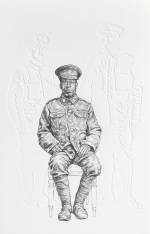 Barbara Walker, All The Kings Men, 2018. Graphite on embossed paper, 63.1 x 46.4 cm. Photo courtesy Alan Cristea Gallery.