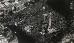 Joy Gerrard, Protest Crowd, London (Trump Protest, Trafalgar Square, July 2018), 2018. Ink on paper mounted on aluminium, 23.0 x 40.0 cm. Photo courtesy Alan Cristea Gallery.