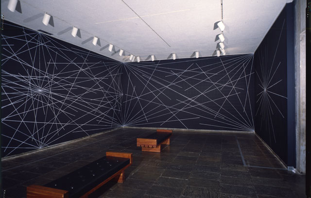 Sol LeWitt. Wall Drawing #289, 1976. Wax crayon, graphite pencil, and paint on four walls, dimensions variable. Whitney Museum of American Art, New York; purchase with funds from the Gilman Foundation, Inc. 78.1.1-4. © 2018 Sol LeWitt/Artists Rights Society (ARS), New York.