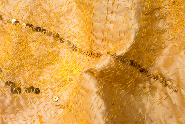 Celia Pym. Flying Gold Cape (detail), 2016-18. Photograph: Michele Panzeri.