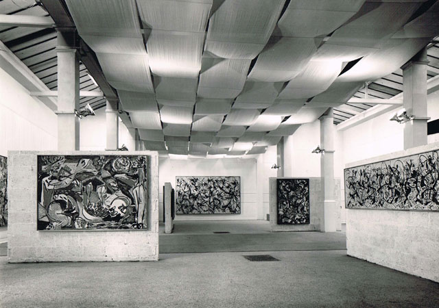 Jackson Pollock. Installation view of Jackson Pollock exhibition, 1958. © Whitechapel Gallery.