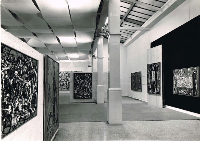 Jackson Pollock. Installation view of Jackson Pollock exhibition, 1958. © Whitechapel Gallery.