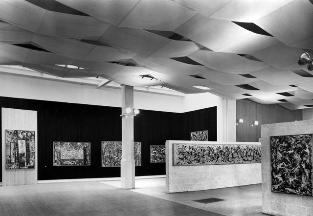 Jackson Pollock. Installation view of Jackson Pollock exhibition, 1958. © Whitechapel Gallery.