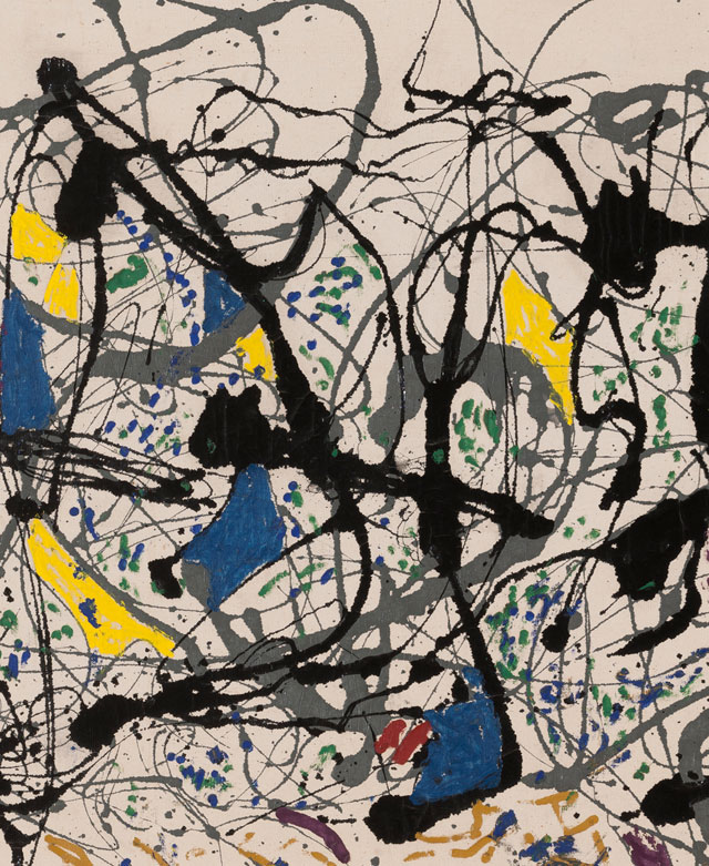 Jackson Pollock. Summertime: Number 9A, 1948 (detail). Oil paint, enamel paint and commercial paint on canvas © Tate, London 2018.