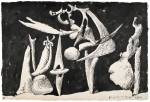 Pablo Picasso. The Crucifixion (La crucifixion), 1932. Ink on paper, 34.5 x 50.5 cm. Musée National Picasso. © Succession Picasso/DACS London, 2017.