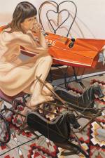 Philip Pearlstein. Model with Speedboat and Kiddie Car Harness Racer, 2010. Oil on canvas, 72 x 48 in (182.88 x 121.92 cm). © the artist.