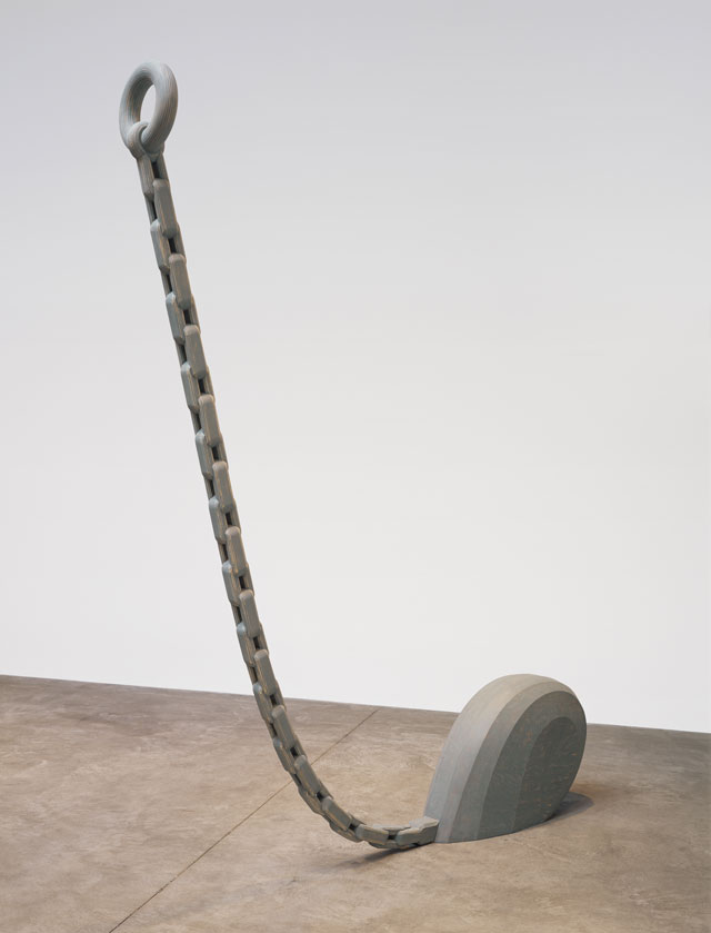 Martin Puryear. Le Prix, 2005. Painted yellow pine, Alaskan yellow cedar, 310 x 228.6 x 33 cm (122 x 90 x 13 in). Collection of Gretchen and John Berggruen, San Francisco. Photograph courtesy the artist's studio © Martin Puryear, courtesy Matthew Marks Gallery.