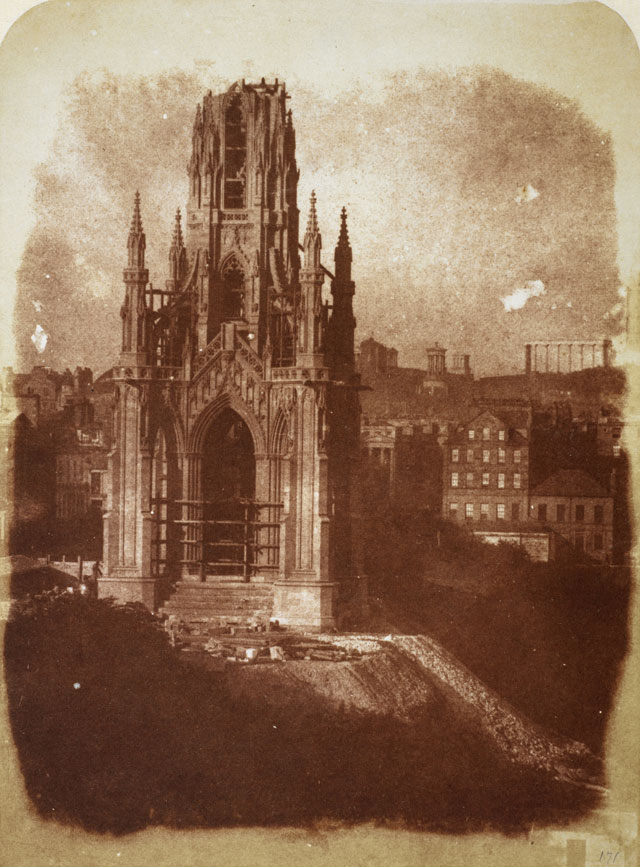 David Octavius Hill and Robert Adamson. The Sir Walter Scott Monument under Construction, 1843. Calotype print, 20.10 x 14.90 cm. Scottish National Portrait Gallery.