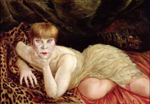 Otto Dix. Reclining Woman on a Leopard Skin, 1927. (Liegende auf Leopardenfell), 1927. Oil paint on panel, 68 x 98 cm. © DACS 2017. Collection of the Herbert F. Johnson Museum of Art, Cornell University.