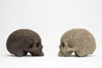 Tom Phillips. The Artist Encounters his Younger Self, 1997. Plaster, mud and hair, each skull 15 x 20 x 30 cm. © Tom Phillips. Courtesy of Flowers Gallery London and New York.