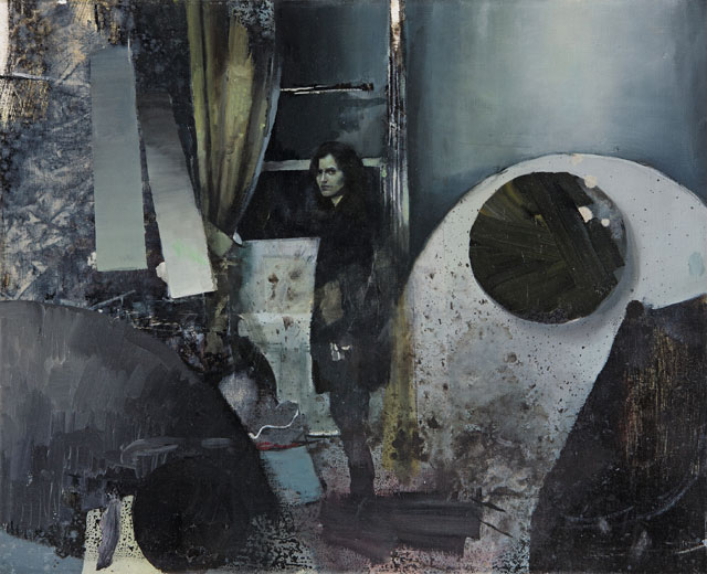 Daniel Pitin. Adela, 2013. Oil, acrylic and glued paper on canvas, 65 x 80 cm. Photograph: Jan Freiburg, courtesy of the artist.