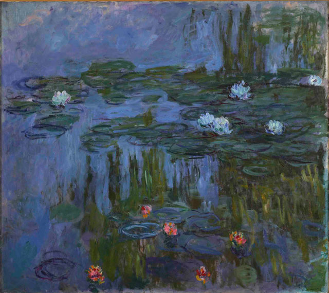 Claude Monet. Nympheas (Waterlilies), 1914-15. Oil on canvas, 160.7 x 180.3 cm. Portland Art Museum, Oregon. Photograph © Portland Art Museum, Portland, Oregon.