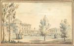 Giacomo Quarenghi (1744–1817). V<em>iew of Pavlovsk</em>, c. 1786. Pen and polychrome watercolour, 17 x 27.4 cm. Pervaleriano Angelini, Bergamo. Photo Luca Lucchetti