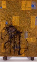 Chris Ofili.  <em>Painting With Shit On It,</em> 1993. Acrylic and oil on canvas, elephant dung, 182.5 x 123 cm. © The Artist. Courtesy British Council Collection.