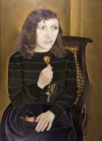 Lucian Freud.  <em>Girl with Roses</em> 1947-8. Oil on canvas, 106 x 75 cm. © The Artist. Courtesy British Council Collection