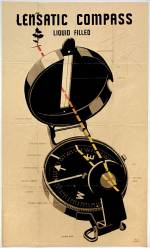 Philip Pearlstein. Lensatic Compass [#27], 1943. Silkscreen print, 152.5 x 90.9 cm (60 x 35 7/8 in).