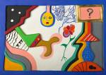 Niki de Saint Phalle. La Question, 1984. Painted cast polyester resin relief, 33 x 47 x 2.5 cm.