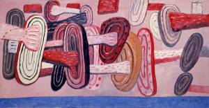 Philip Guston. Aegean II, 1977. Oil on canvas, 92.7 x 177.8 cm. Private collection.