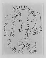 Pablo Picasso. <em>Women with a Dove (Femmes à la colombe)</em>, 1955. Indian ink on paper, 26.5 x 20.5 cm. © Collection Centre Pompidou, Dist. RMN / Droits reserves © Succession Picasso/DACS 2009.