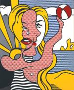 Roy Lichtenstein  (1923-1997). <em>Girl with Beach Ball III</em>, 1977. Oil and Magna on canvas 80 x 66 in. (203.2 x 167.6 cm). Robert and Jane Meyerhoff Modern Art Foundation, Inc.  © Estate of Roy Lichtenstein. Image © 2006 Board of Trustees, National Gallery of Art,Washington. Photograph by Edward Owen