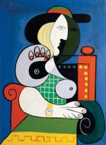 Pablo Picasso  (1881-1973).<em> Seated Woman with Wrist Watch</em>, 1932. Oil on canvas 51 3/16 x 38 3/16 in. (130 x 97 cm). Collection of Emily Fisher Landau © 2006 Estate of Pablo Picasso/Artists Rights Society (ARS), New York. Photograph by Jerry L. Thompson