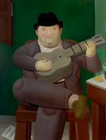 Fernando Botero. <em>Man with the Guitar</em>, 1989. Oil on canvas, 165 x 127 cm.