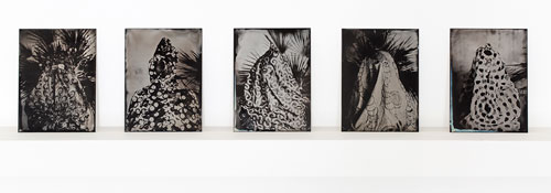 Lucía Pizzani. Impronta Series, 2013. Julia, Annie, Patricia, Paola and Kathiuska. Wet collodion photography on aluminium plates, 13 x 9 cm.