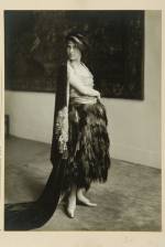 Denise Poiret in Paul Poiret's ‘Faune’ ensemble, 1919. Photograph by Delphi. Photograph courtesy of Les Arts Décoratifs, Fonds photographique patrimonial UFAC conservé au Musée de la Mode et du Textile, Paris.  Tous droits réservés © 2007 Artists Rights Society (ARS), New York / ADAGP, Paris