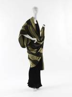 Paul Poiret (French, 1879–1944). Evening Wrap, 1918. Black silk and gold lamé striped satin weave jacquard. The Metropolitan Museum of Art, Milla Davenport and Zipporah Fleisher Fund, 2005