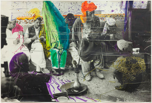 Sigmar Polke. Untitled (Quetta, Pakistan), 1974/1978. Gelatin silver print with applied colour, 22 3/8 × 33 13/16 in (56.9 × 85.9 cm). Glenstone. Photograph: Alex Jamison. © 2014 Estate of Sigmar Polke/ Artists Rights Society (ARS), New York / VG Bild-Kunst, Bonn.