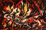 Jackson Pollock. The Flame, c1934-38. Oil on canvas, mounted on fibreboard, 20 1/2 x 30 in (51.1 x 76.2 cm). The Museum of Modern Art, New York. © 2015 Pollock-Krasner Foundation / Artists Rights Society (ARS), New York.
