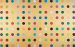 Damien Hirst. 
        <em>Aurothioglucose</em>, 2008.

Household gloss and enamel paint on canvas, 68 x 108 inches. © the artist. Photo: Sotheby's.