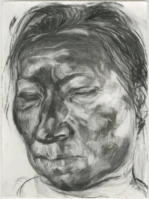 Anita Taylor. Narcoleptic, 2004. Charcoal on paper, 38 x 28 cm.