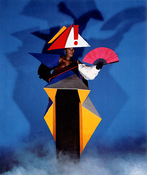 Jean-Paul Goude and Antonio Lopez. Maternity dress for Grace Jones, 1979. © Jean-Paul Goude.