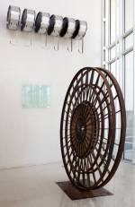 Terry Adkins. Ezekiel Double Drums, 2009 & Ezekiel Wheel, 2009. Mixed media. Courtesy Dillard University, New Orleans.