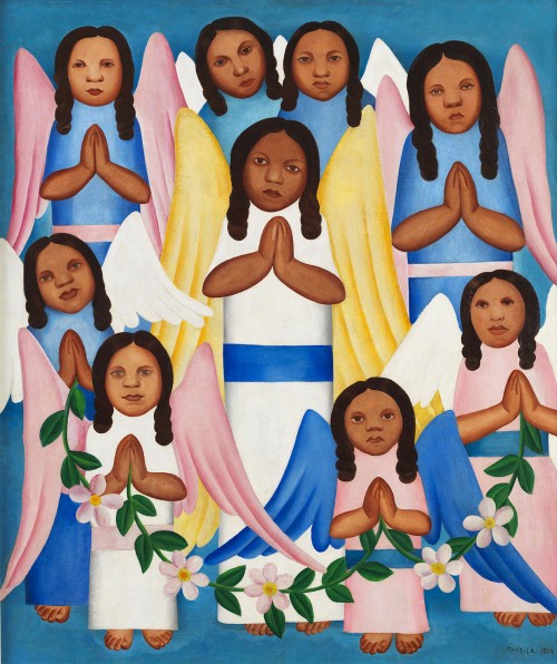 Tarsila do Amaral. Angels, 1924. Oil on canvas, 33.66 x 28.54 in. Gilberto Chateaubriand Collection, MAM RJ, Rio de Janeiro, Brazil.