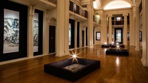 In this, Qiu Zhijie’s first solo UK show, we must mentally navigate his ink map paintings, in which the conceptual is intertwined with the painterly, the painterly with the calligraphic, and we must physically navigate his paper reliefs, set out on the floor like an archaeological dig