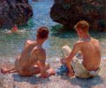 Henry Scott Tuke. The Critics, 1927. Oil on board, 41.2 x 51.4 cm. Warwick District Council (Leamington Spa, UK).