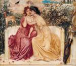 Solomon, Simeon. Sappho and Erinna in a Garden at Mytilene, 1864. Watercolour on paper, 33 x 38.1 cm. Tate. Purchased 1980.