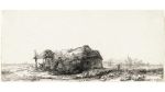 Rembrandt van Rijn (1606–1669). Landscape with Cottages and a Hay Barn: Oblong, 1641. Etching with touches of drypoint on paper, 14.5 x 32.4 cm. National Gallery of Ireland Collection. Photo: National Gallery of Ireland.